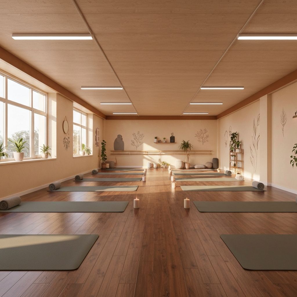 Peaceful yoga studio